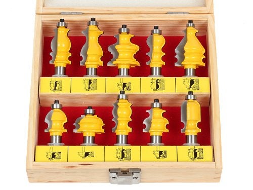 YONICO Architectural Molding Router Bits Set 10 Bit 1/2-Inch Shank 16101 - Image 5