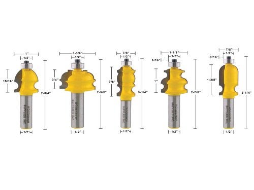 YONICO Architectural Molding Router Bits Set 10 Bit 1/2-Inch Shank 16101 - Image 3