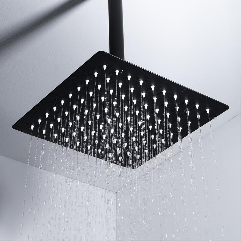 Burial Shower Pan – Heavy Stainless Steel 1mm Thick – Rust Proof – Hidden Shower Set in Multiple Colors and Designs – Strong Water Pressure (Pan 30x30 Square Black) - Image 2