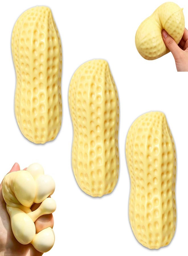 DRVUXBIL 3PCS Peanut Squishies Toys, Peanut Squishy Slow Rising Stress Relief Toy, Textured Sensory Fidget Stress Ball, Soft and Cute Peanut Squishy Relief Anxiety Toys for Adults, Prank & Gifts & Desk Decor - Image 1