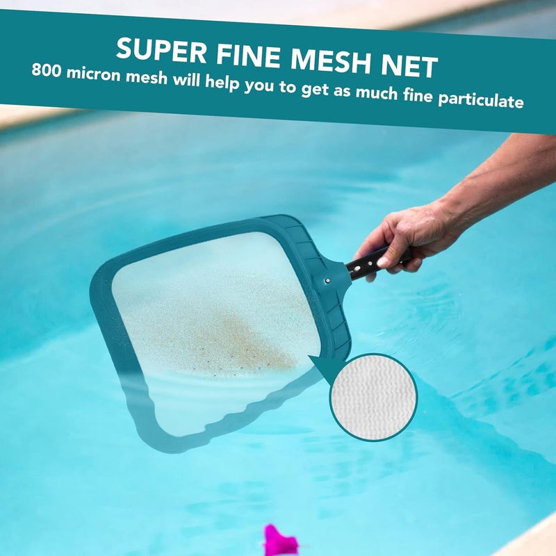POOLWHALE Professional Pool Skimmer Net,Fine Mesh Net Bag,Heavy Duty Swimming Leaf Skimmer Cleaning Tool - Fast Cleaning,Debris Pickup Removal- Fits Standard Swimming Pool Poles(No Pole) - Image 5