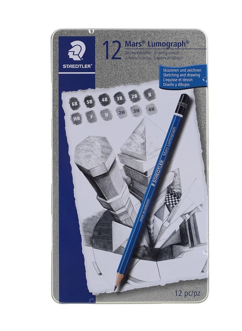 STAEDTLER أقلام رسم وتخطيط لوموجراف جرافيت مكونة من 12 قطعة  - Image 1