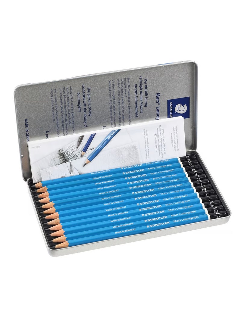 STAEDTLER أقلام رسم وتخطيط لوموجراف جرافيت مكونة من 12 قطعة  - Image 2