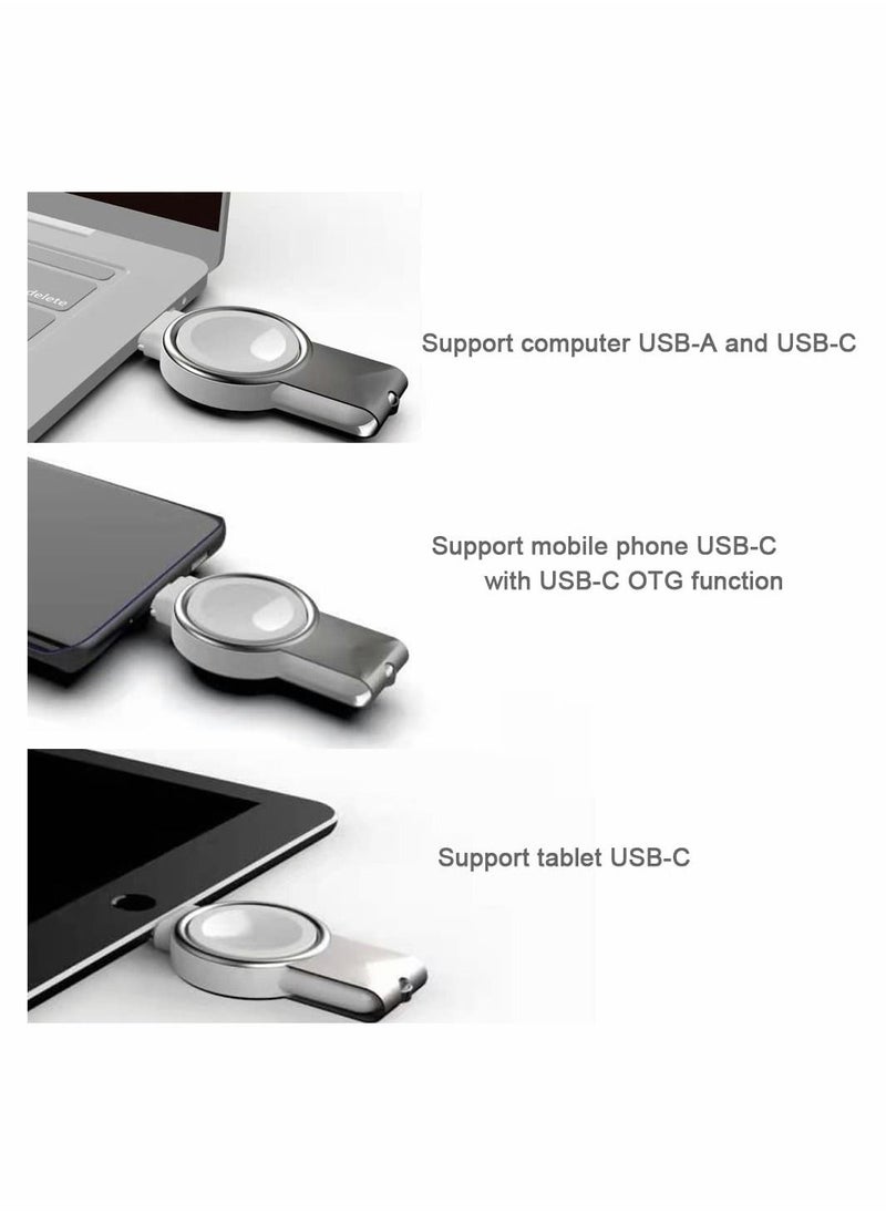 Y&D - Portable Apple Watch Charger, Travel Wireless Magnetic Charger for with USB A and C Connector, Compatible Series 1/2/3/4/5/6 (2 in 1) - Image 1