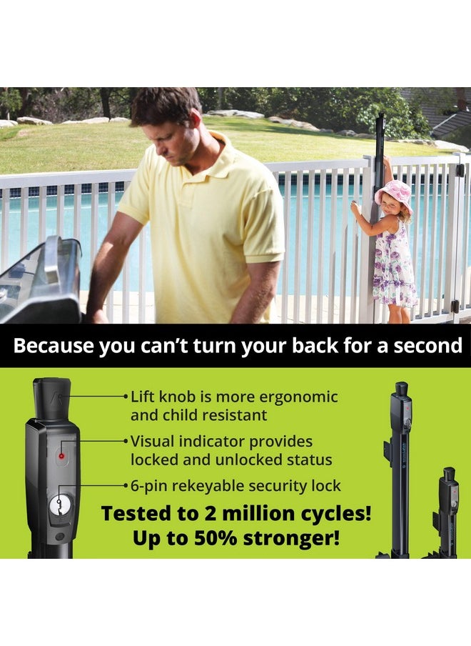 National Hardware National Hardware Pool Safety Magna Latch Gate Latch N346-212, Vertical Pull Child Proof Gate Latch for Pool Gates or Fence Latches, Black  - Image 3
