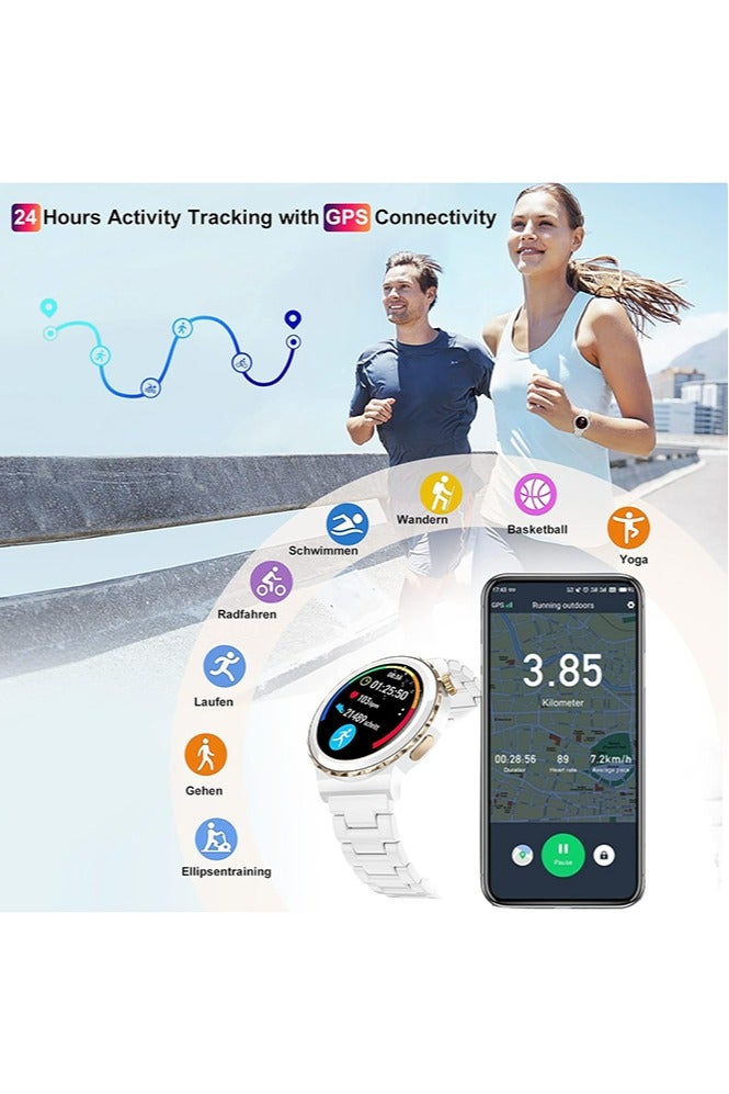 RollsTimi  White Smart Watches for Women(Answer/Make Call), Fulltouch Fitness Tracker Watches with Sleep Monitor Multiple Sport Modes Activity Smartwatch Compatible with Android and iOS Phones - Image 3