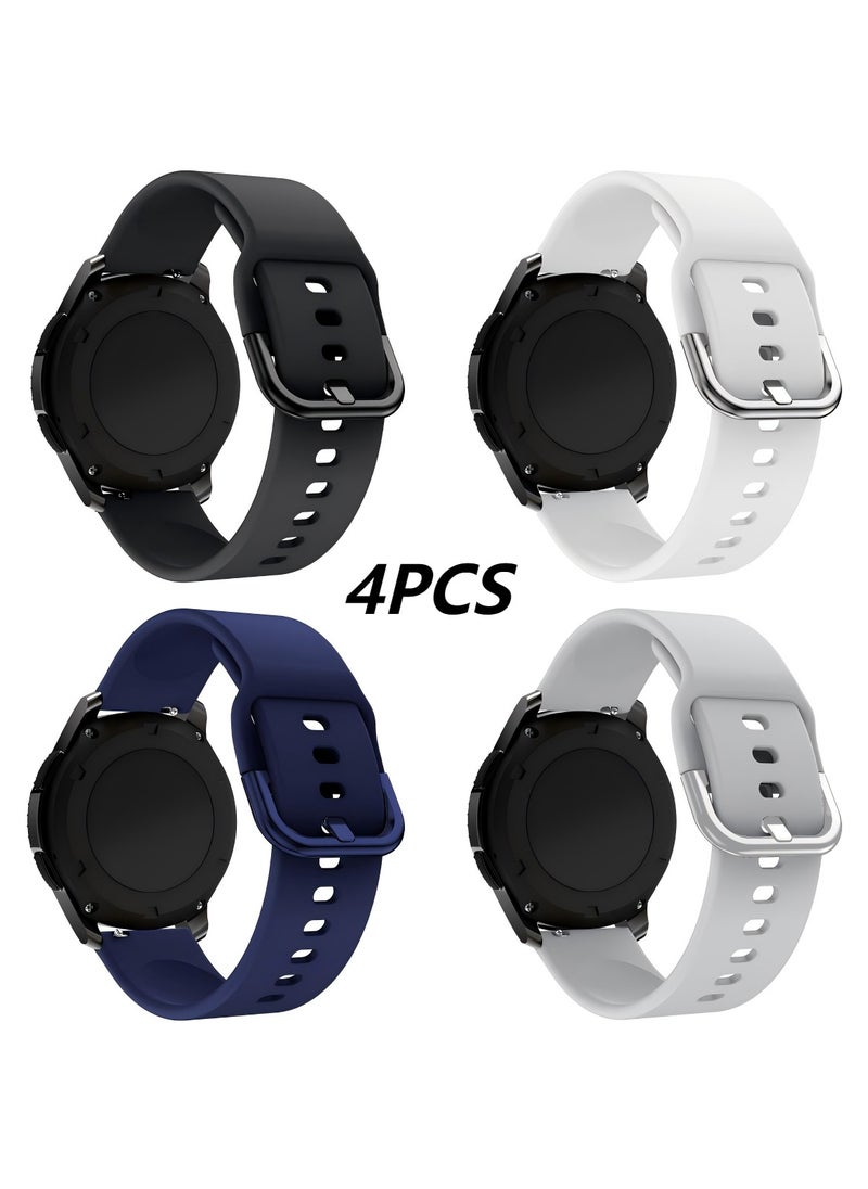 SM 4PCS 20mm Watch Straps Compatible with Samsung Galaxy Watch 6 Classic 47mm 43mm Galaxy Watch 6/5/4 40mm 44mm/Galaxy Watch 5 Pro Sport Silicone Strap Amazfit GTS 4 Quick Release Strap  - Image 1