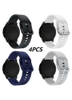 SM 4PCS 20mm Watch Straps Compatible with Samsung Galaxy Watch 6 Classic 47mm 43mm Galaxy Watch 6/5/4 40mm 44mm/Galaxy Watch 5 Pro Sport Silicone Strap Amazfit GTS 4 Quick Release Strap  - Image 1