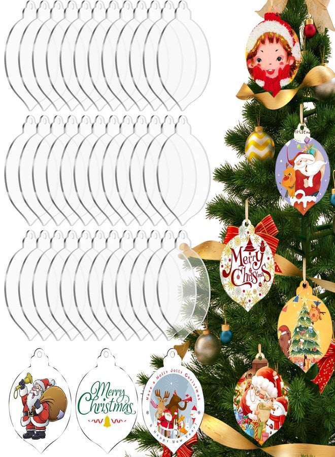 Acejoz 3 Inches Clear Acrylic Ornament Blanks, Acejoz 36Pcs Blank Acrylic Ornaments for Christmas Ornament Blanks with Hole for Vinyl Projects(Style A) - Image 1