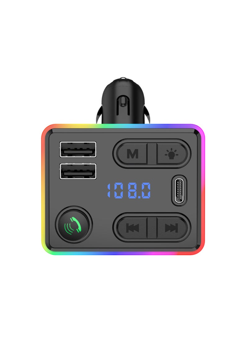 مشغل MP3 بلوتوث للسيارة مع إضاءة محيطية، جهاز إرسال FM وشاحن PD، يدعم استقبال المكالمات بدون استخدام اليدين وتشغيل الموسيقى - Image 5