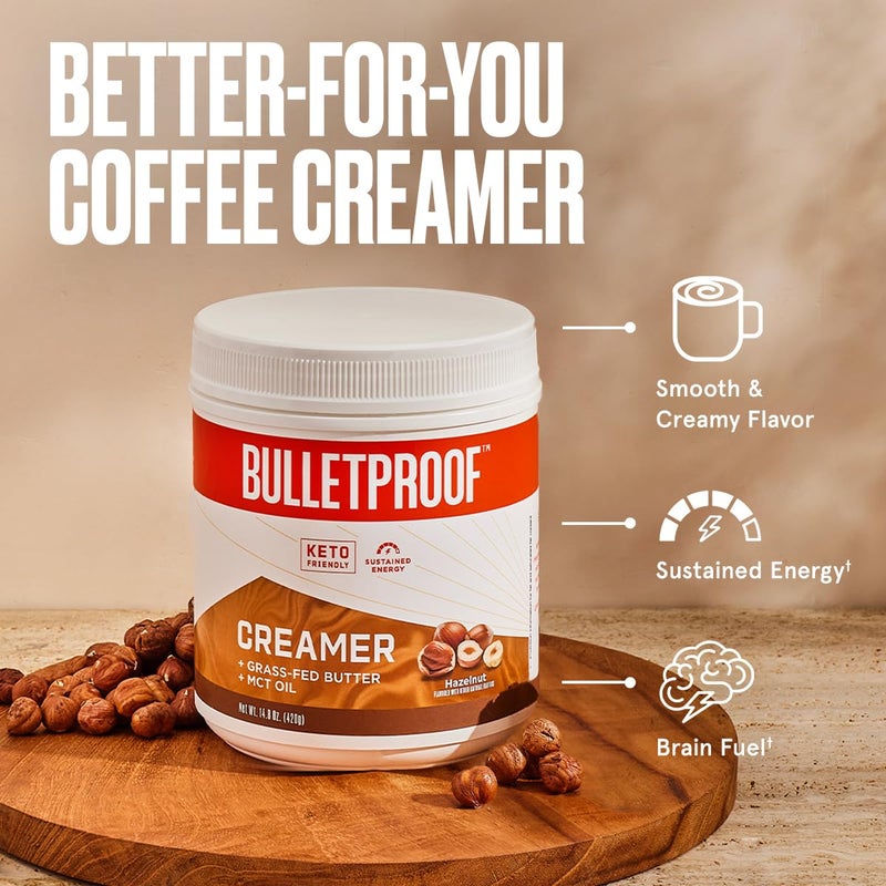 Bulletproof Hazelnut Creamer, 14.8 Ounces, Keto Coffee Creamer with MCT Oil and Grass-Fed Butter - Image 4