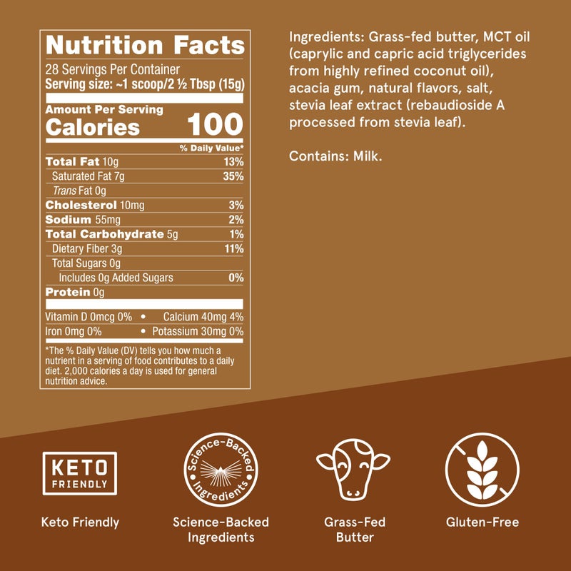 Bulletproof Hazelnut Creamer, 14.8 Ounces, Keto Coffee Creamer with MCT Oil and Grass-Fed Butter - Image 3