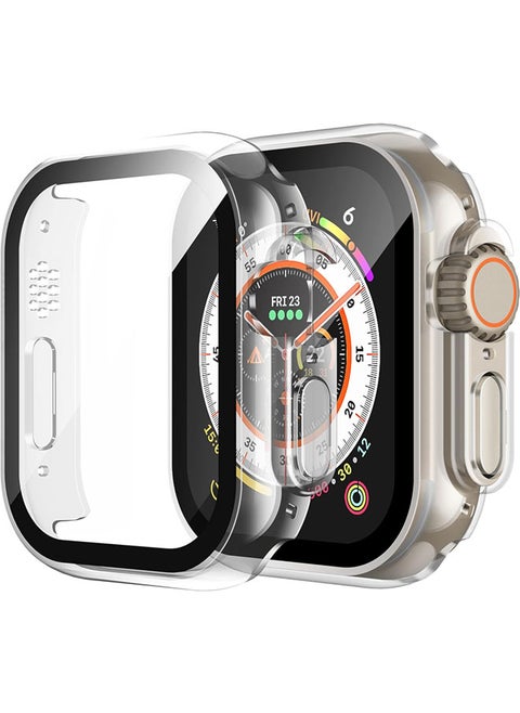 Apple Watch Ultra 2 / Ultra 49mm case with Tempered Film Screen Protector, Full Protective Hard PC Bumper Touch Sensitive HD Screen Cover(49mm,Clear)