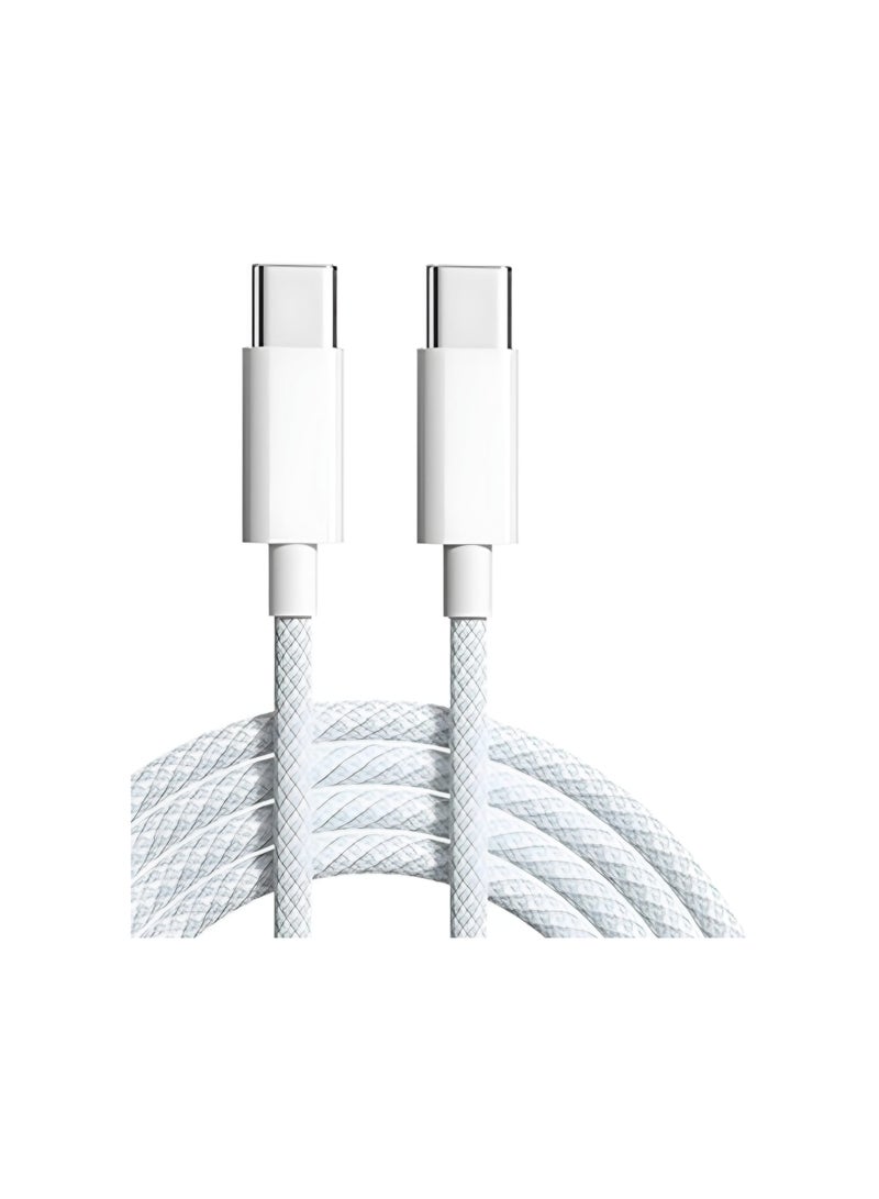 كابل USB-C إلى Type-C ، شحن سريع 100 واط ، نقل بيانات 10 جيجابت في الثانية ، مخرج فيديو 4K ، مضفر بالنايلون