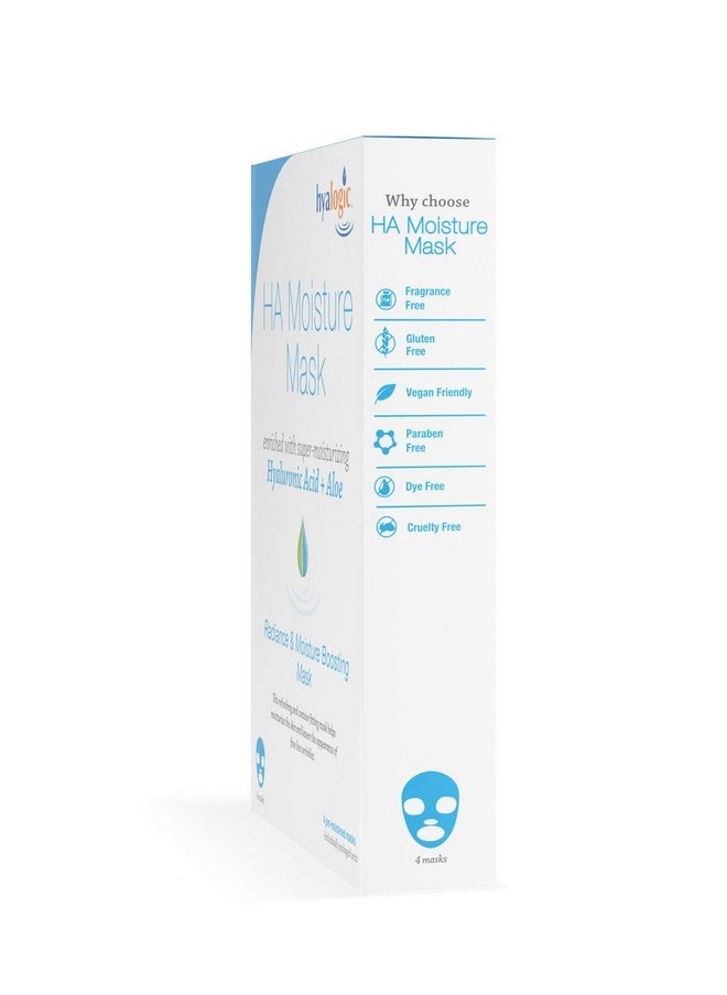 Hyalogic Hyaluronic Acid & Aloe Moisturizing Face Mask - Hydrating & Radiance Boosting Sheet Mask For Women - Vegan, Gluten-Free, Cruelty-Free Facial Treatment - Pack Of 4 Pre-Moistened Face Masks  - Image 2