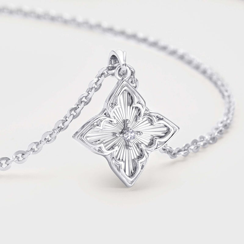 Fettero Gold Dainty Necklaces for Women Clover Necklace White Gold Plated Four Leaf Clover Pendant Chain Jewelry - Image 4
