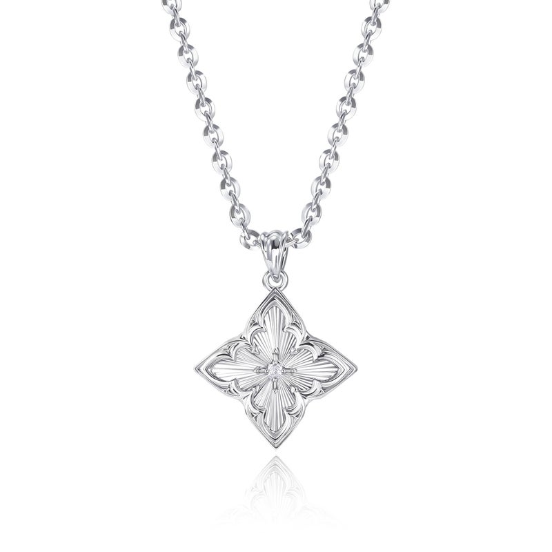 Fettero Gold Dainty Necklaces for Women Clover Necklace White Gold Plated Four Leaf Clover Pendant Chain Jewelry - Image 1