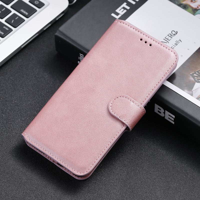 HuHa Protective Cover For Xiaomi Poco M4 Pro Classic Calf Texture PU + TPU Horizontal Flip Leather Case(Rose Gold) - Image 1