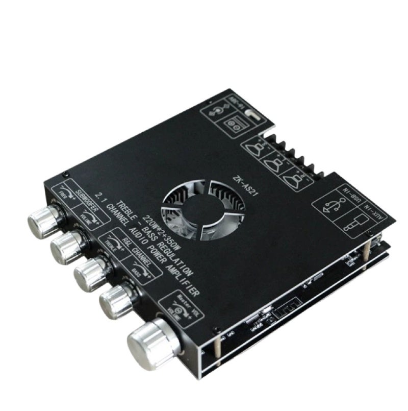 Vkemall Zk-as21 Compact 2.1 Channel Tpa3255 Bt Digital Power Amplifier Card Module Yüks Black - Image 1