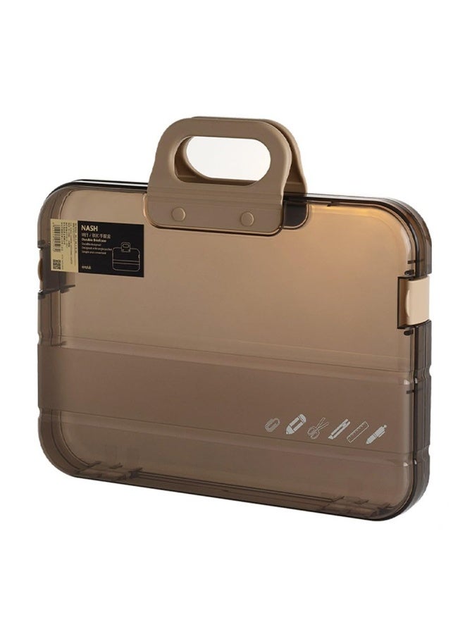 general Portable File Box Clear Waterproof Document Storage Box with Snaps PP Files Organizer Cases for A4 Paper Magazines Notebooks School or Office Supplies - Image 1