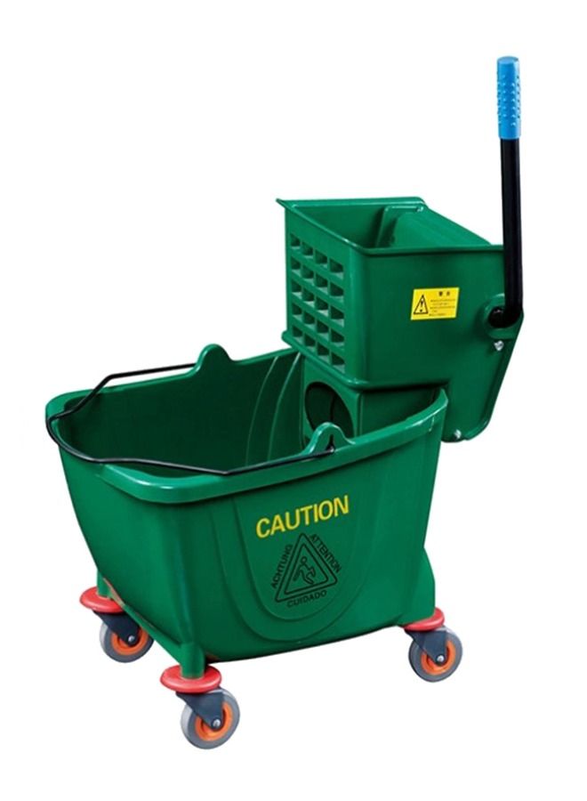 عربة تنظيف مع عصارة ممسحة فاخرة 32 لتر أخضر