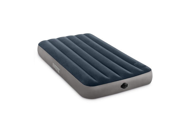 Intex 64781E Dura-Beam Standard Single-High Air Mattress: Fiber-Tech – Twin Size – 2-Step Pump – 10in Bed Height – 300lb Weight Capacity - Image 1