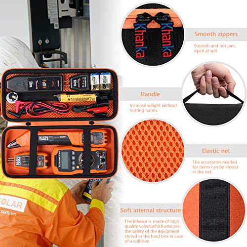 khanka Hard Case Replacement for Klein Tools ET310 AC Circuit Breaker 69149P Electrical Test Kit Digital Multimeter 80016 Circuit Breaker Finder Tool Kit, Home Tester Kit Bag Storage Organizer - Image 5