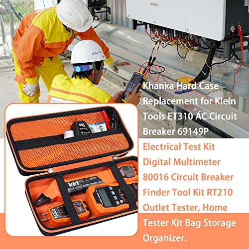 khanka Hard Case Replacement for Klein Tools ET310 AC Circuit Breaker 69149P Electrical Test Kit Digital Multimeter 80016 Circuit Breaker Finder Tool Kit, Home Tester Kit Bag Storage Organizer - Image 3