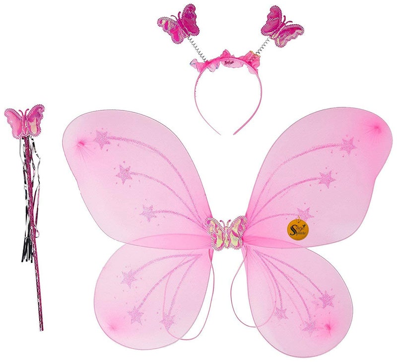 Sage Square Fairy Butterfly Wings Costume for Baby Girl (Light Pink)(Cotton) - Image 5