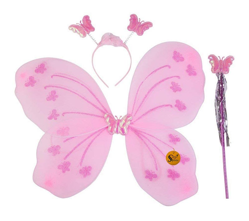 Sage Square Fairy Butterfly Wings Costume for Baby Girl (Light Pink)(Cotton) - Image 2