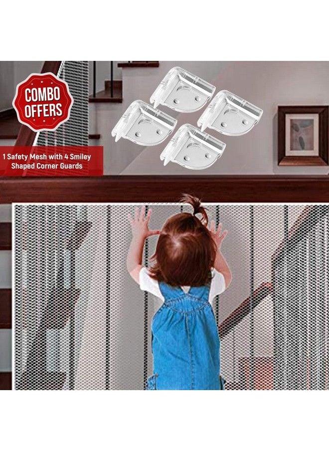 Safe-O-Kid - Baby Safety Net For Balcony Baby Protection Stairway Safety Net Protector Baby Safety Net For Staircase Child Safety Product Pack Of 1 White - Image 1