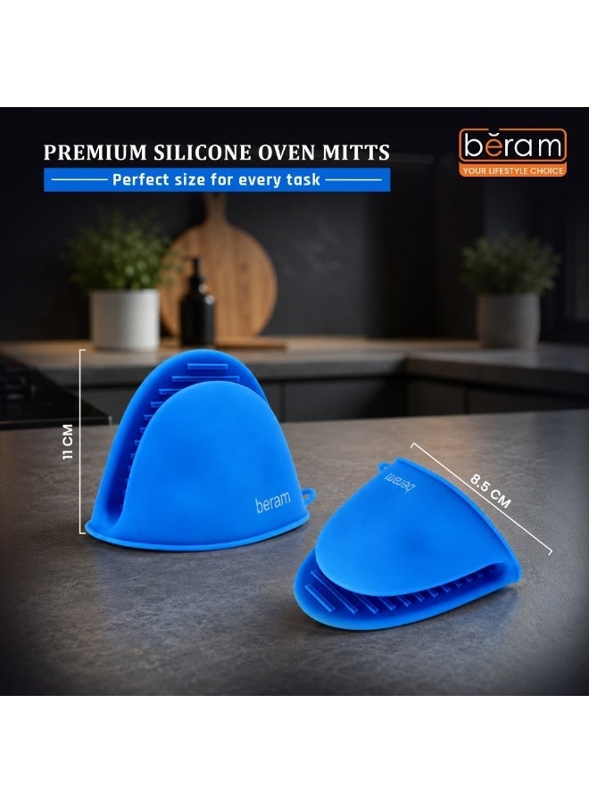 Beram Silicone Mini Oven Mitts, Set of 2, Kitchen Pot Holders, Heat Resistant, Small Kitchen Mitts, Air Fryer Mitts Mini, Pot Pinch Grip for Cooking and Baking - Image 2