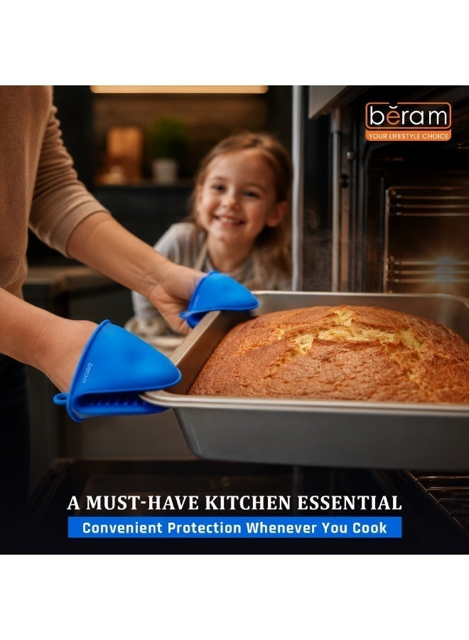 Beram Silicone Mini Oven Mitts, Set of 2, Kitchen Pot Holders, Heat Resistant, Small Kitchen Mitts, Air Fryer Mitts Mini, Pot Pinch Grip for Cooking and Baking - Image 4