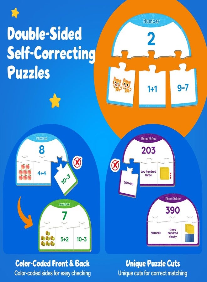Kasfalci 160PCS Math Puzzles for Kids, Time Money Number and Place Value - Image 3