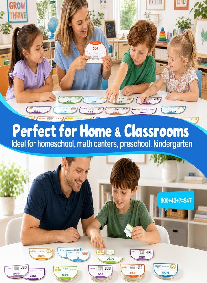Kasfalci 160PCS Math Puzzles for Kids, Time Money Number and Place Value - Image 4