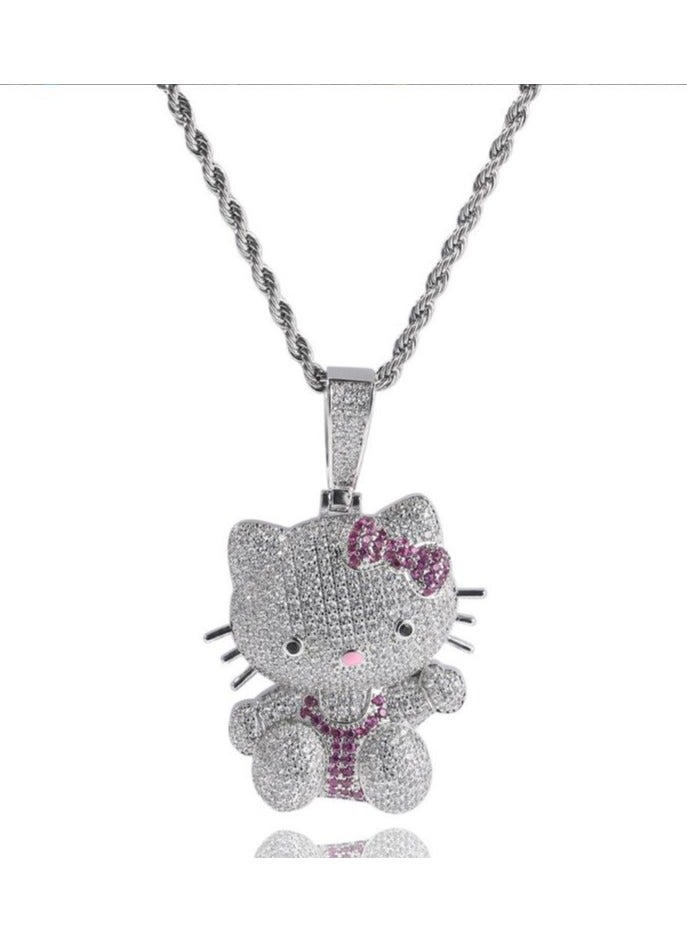 Gem Women's Cute Bow Cat Pendant Necklace  - Image 1
