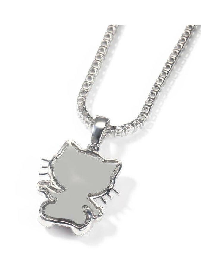 Gem Women's Cute Bow Cat Pendant Necklace  - Image 3