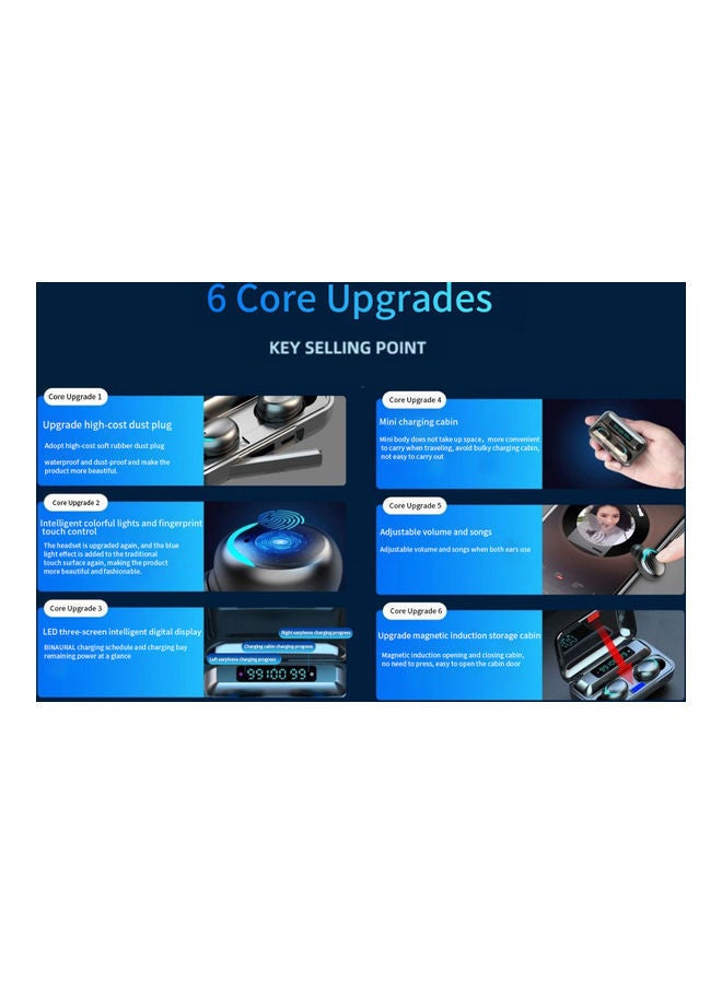 NIBEMINENT Bluetooth In-Ear Earbuds With Charging Case Black - Image 5