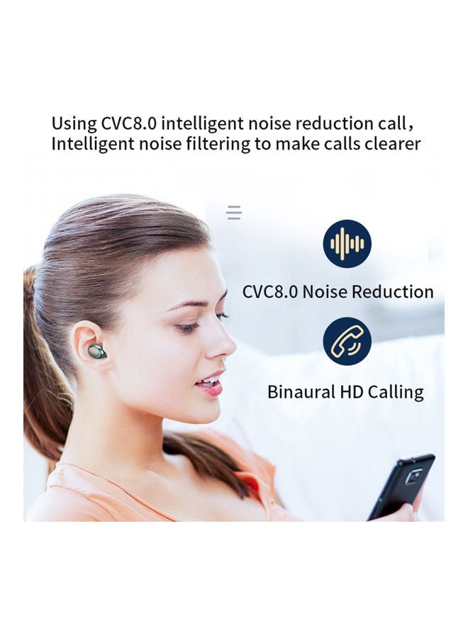 NIBEMINENT Bluetooth In-Ear Earbuds With Charging Case Black - Image 3