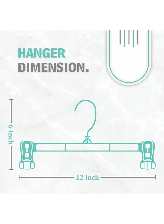 HOMESTAR 10Pcs Pants Hangers With Clips , Non-Slip Durable and Sturdy Plastic Pants Hangers, Multi-Functional Space Saving Closet Organizer , Adjustable Non-Slip Clips, For Shirts , Shorts , Skirts , Vests, Shorts, Bags, Suspenders, etc, Black, 12*6 Inch - Image 4