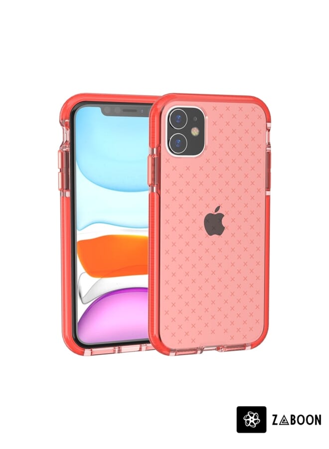 Zaboon Protective Case Cover For iPhone 11 Grid Pattern Shockproof Transparent TPU Protective Case - Image 1