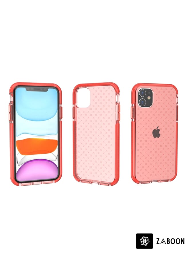 Zaboon Protective Case Cover For iPhone 11 Grid Pattern Shockproof Transparent TPU Protective Case - Image 5