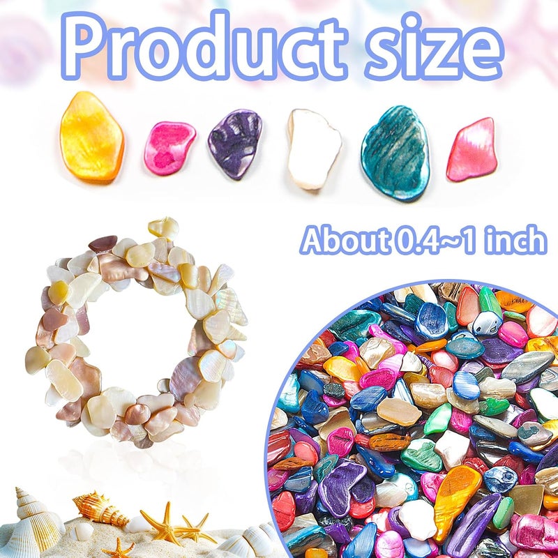 Featuman Crushed Shells for Decoration, 14.5 oz Natural Crushed Seashells Mosaic Sea Shell Fragments, Irregular Seashell Slices for Crafts, Home, Vase Fillers, Wedding Party, Landscaping (Mixed Color) - Image 2