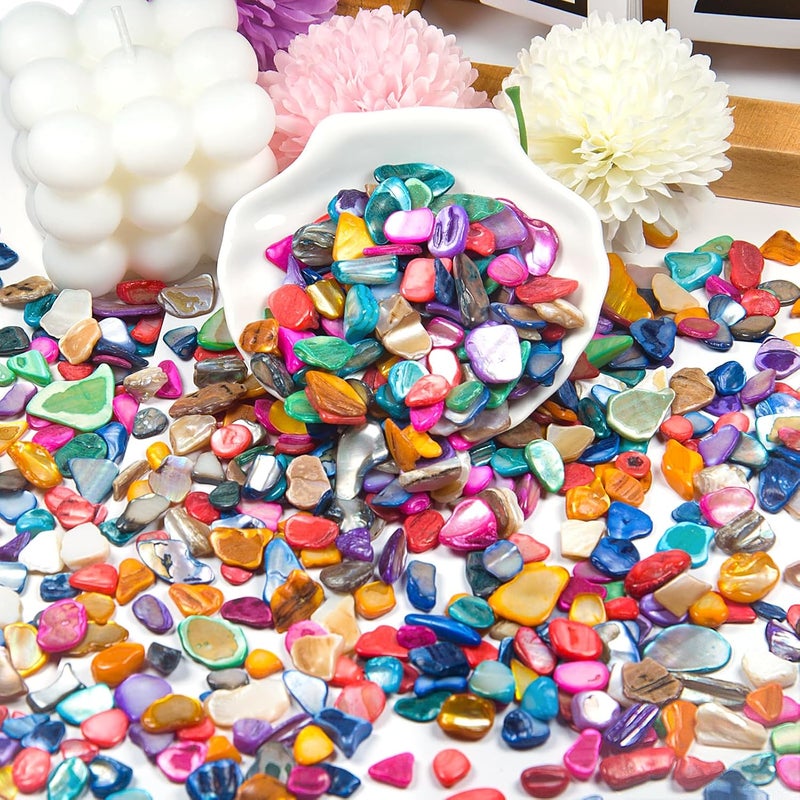 Featuman Crushed Shells for Decoration, 14.5 oz Natural Crushed Seashells Mosaic Sea Shell Fragments, Irregular Seashell Slices for Crafts, Home, Vase Fillers, Wedding Party, Landscaping (Mixed Color) - Image 3