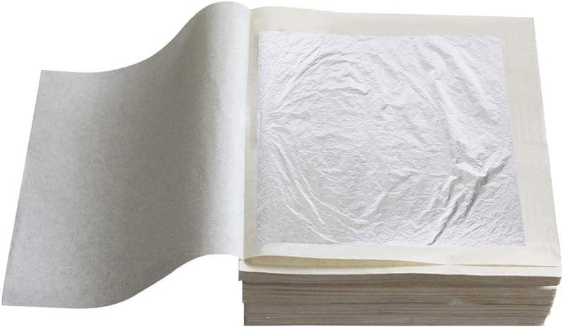 أوراق الفويل الفضية، 15 قطعة من شندي فرك لتزيين الطعام والحلويات والكعك والحلويات وآيس كريم بانغالي ميثاي تزيين كارديموم بان هالوا سوبراري، 15 قطعة