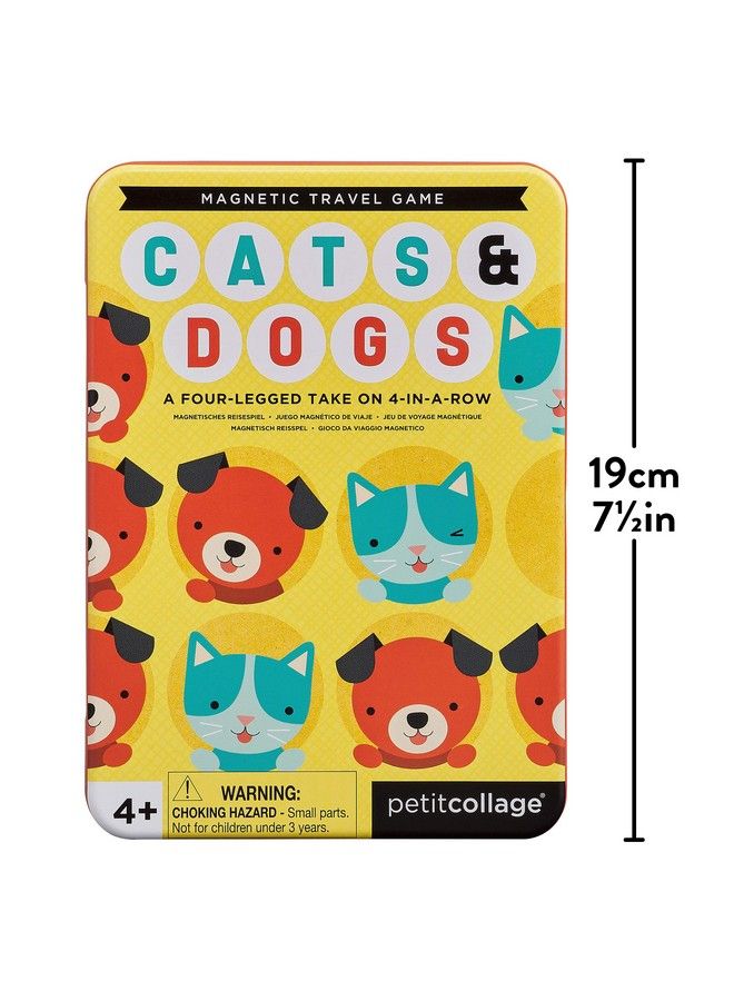 Petit Collage Cats & Dogs Magnetic Four In A Row Travel Game Cute And Fun Family Game With Portable Tin Included Easy To Play Perfect Travel Game For Kids 2 Player Game Ages 4+ - Image 5