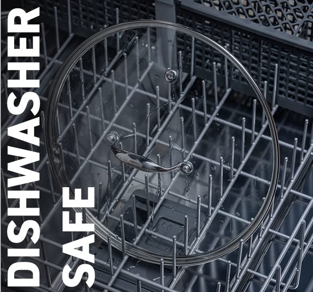 HexClad غطاء زجاجي مقسى من هيكس كلاد، 8 بوصة، مصمم لأواني الطهي الهجينة من هيكس كلاد، مزود بفتحات بخار، آمن في غسالة الصحون - Image 4