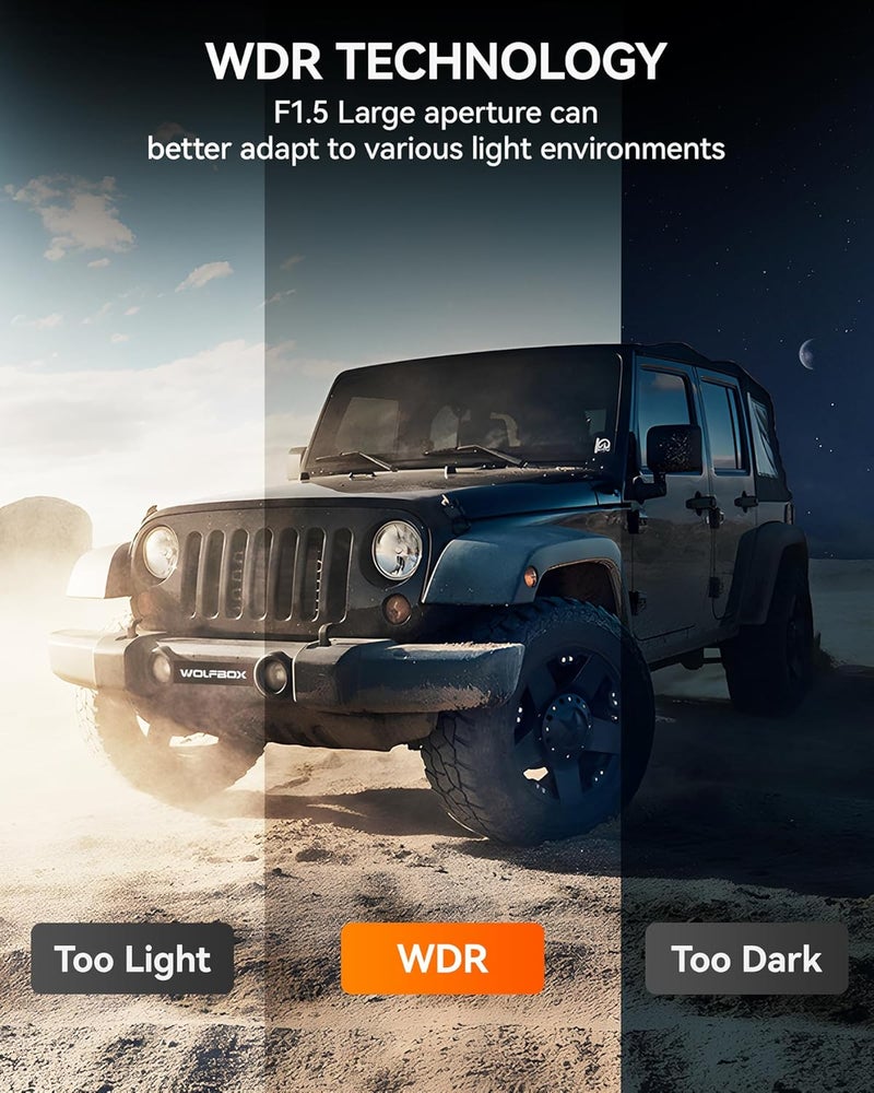 WOLFBOX كاميرا داش كام مرآة الرؤية الخلفية WOLFBOX G900 4K+2.5K - Image 5