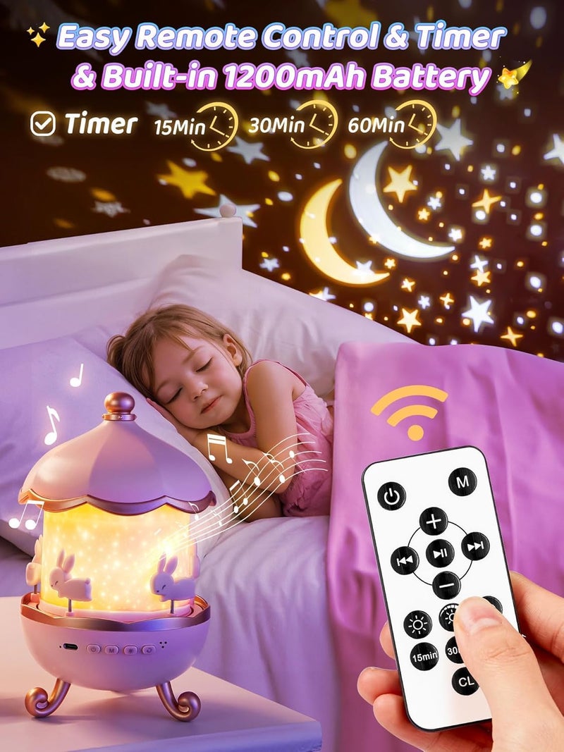One Fire Onefire Night Light for Kids Gifts, 15 Sound Machine Baby Night Light, 15 Films Star Projector for Kids Room Decor, Brightness Unicorn Light Projector for Toddler Girl Toys Toddler Girl Gifts Age 1-5 - Image 5