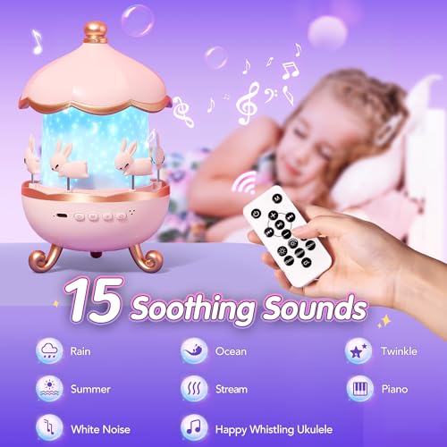 One Fire Onefire Night Light for Kids Gifts, 15 Sound Machine Baby Night Light, 15 Films Star Projector for Kids Room Decor, Brightness Unicorn Light Projector for Toddler Girl Toys Toddler Girl Gifts Age 1-5 - Image 2